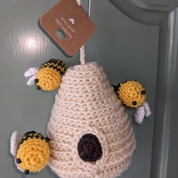 Crochet Honey Bee Hive Plush OOAK Handmade HANDCRAFTED - Picture 10 of 11